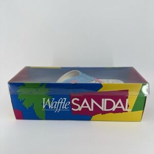 Vintage Nike Waffle Sandal Women's Flip Flops Size 8 Hot Pink, Teal & White RARE